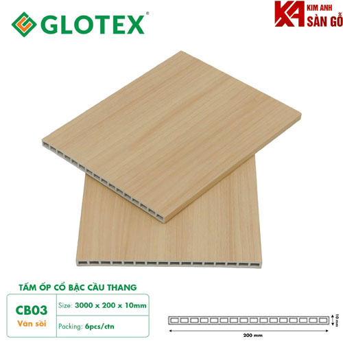 Cổ Bậc Cầu Thang Nhựa Giả Gỗ Glotex CB-03